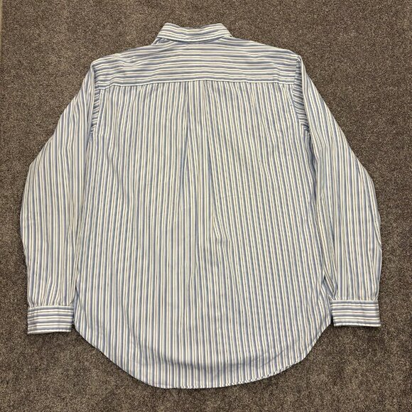 Ralph Lauren Men's Button Down Shirt Size XL White Blue Striped Classic Fit EUC - Picture 11 of 12